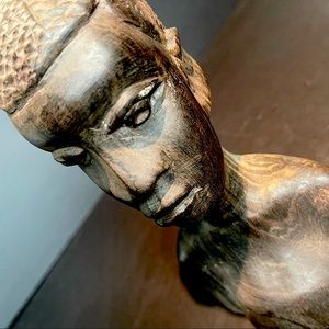 vintage african man ebony sculpture